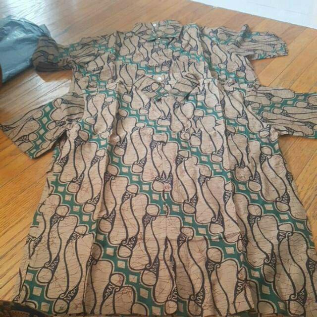 Bswart Batik Hrb026 Kenongo Hem Pendek Padi Pekalongan M L Xl Batik Pria Murah Modern Grosir