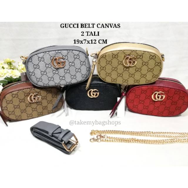 TERMURAH GUCCI BELT NAGITA MARMONT CANVAS 2 TALI