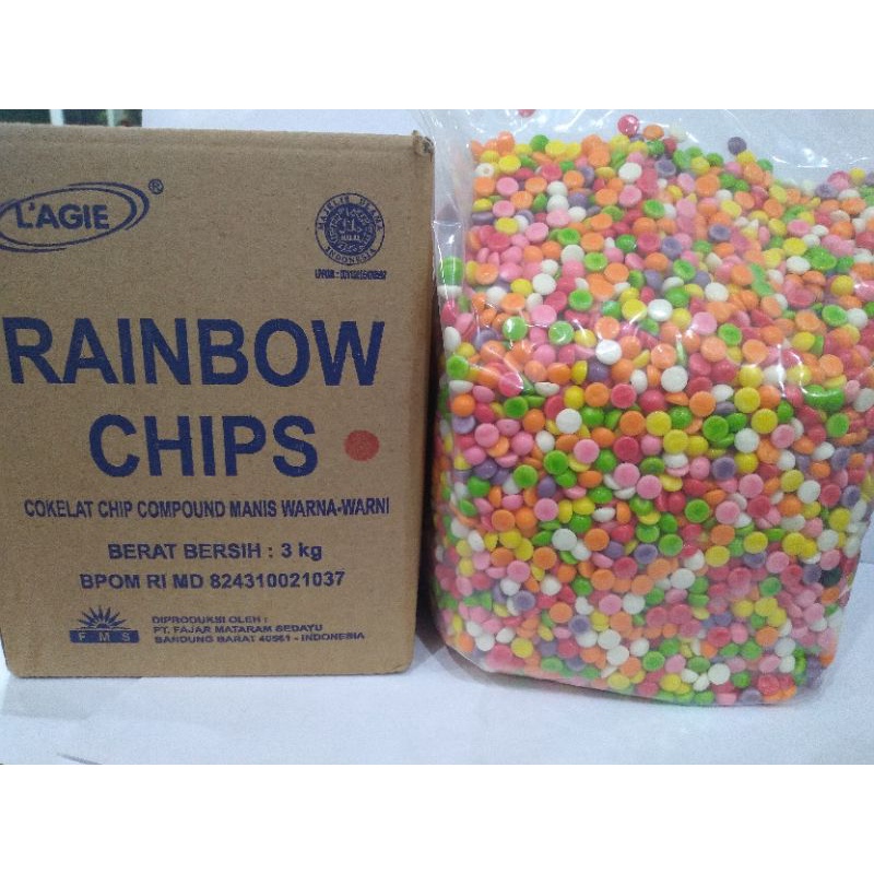 LAGIE RAINBOW CHIP SETENGAH BULAT REPACK 250 GR