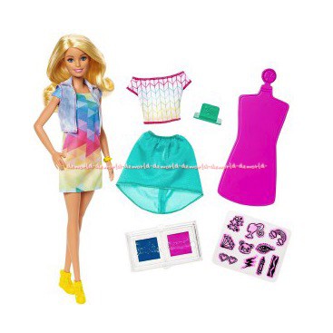 Barbie Color Stamp Fashion Mainan Boneka Barbie Crayola Design Baju Berbie