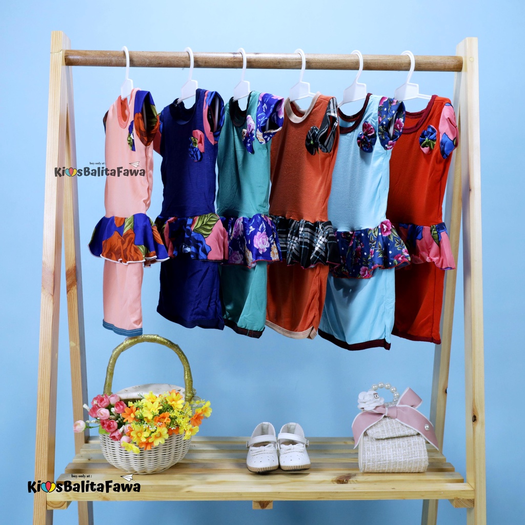 Dress Lori Bayi 3-18 Bulan  / Dres Baby Anak Perempuan Lengan Pendek Baju Pesta Adem Murah Harian