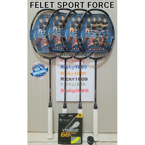 RAKET BADMINTON FELET SPORT FORCE - SUPER SLIM SHAFT - MAX TENSION 40 LBS - ORIGINAL FELET
