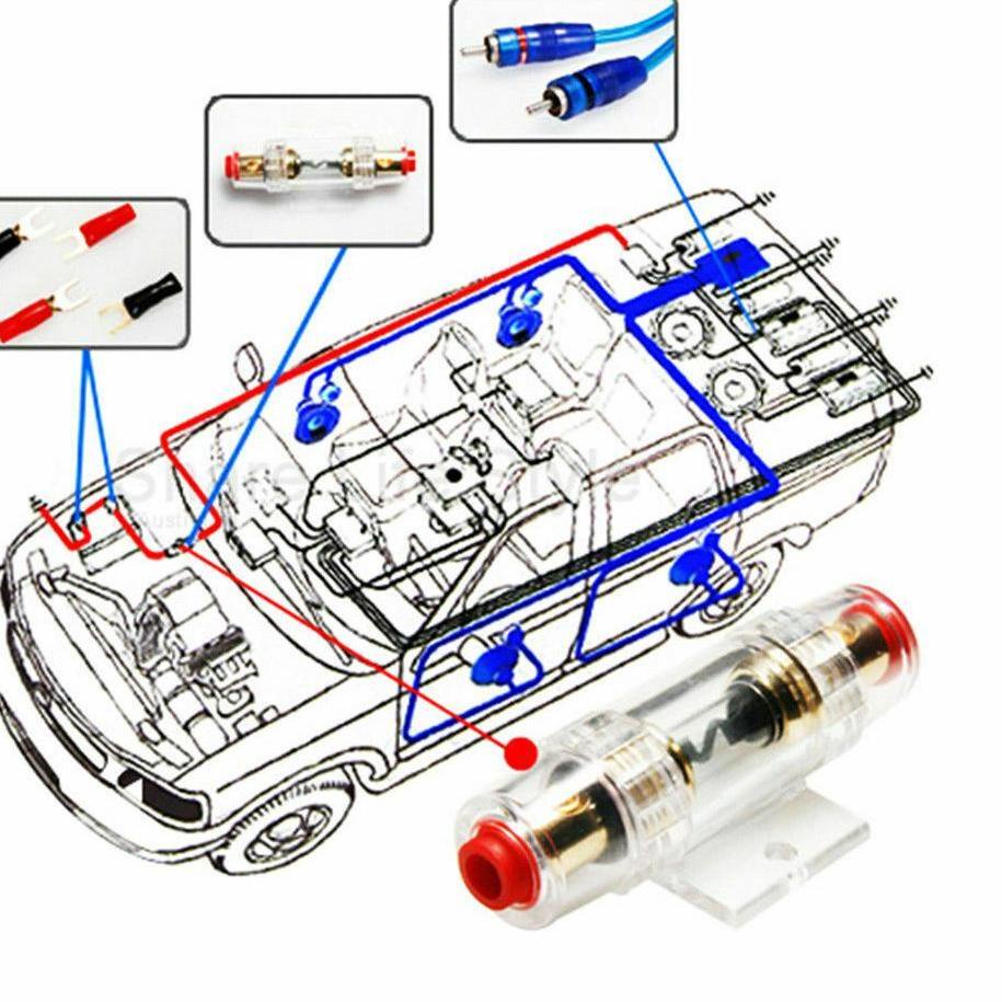 Top Sale Paket Kabel Audio Mobil Full Set / Instalasi Sound System Mobil - Car Audio Speaker Subwoofer 12 inch Instalasi Paket Kabel 10ga Kabel Daya 60 Amp Dudukan Sekering paket kabel audio mobil