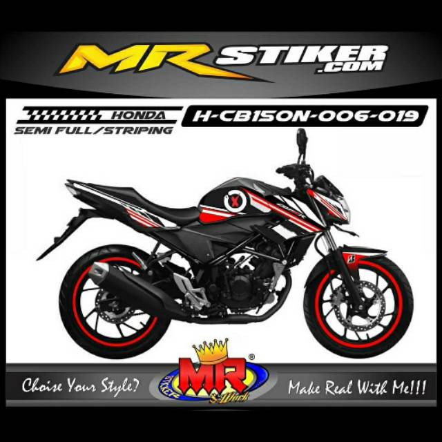 Decal Premium All New CB150R lorenzo hitam putih Stiker Sticker striping CB 150 R mantap 02 spec A