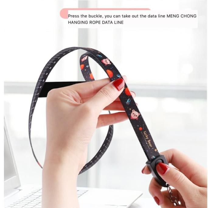 Hadir Lanyard Strap Micro-Usb Charging Cable, 33.5 Inch Ruler Lanyard - Tipe C Berkualitas