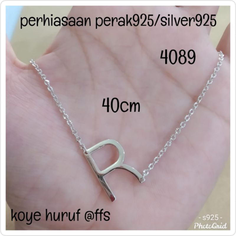 KALUNG KOYE HURUF R PUTIH 4089 PERAK 925