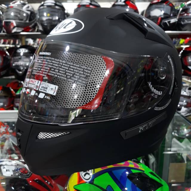 helm kyt k2 rider solid black doff double visor