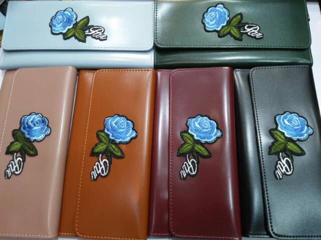 Dompet hp fashion bunga biru bordir import lipat