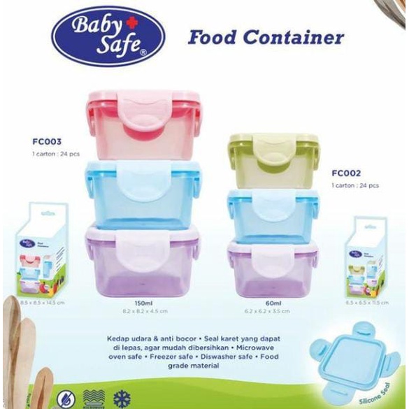 Babysafe Food MPASI container isi 3 FC002 / FC003 / FC005 / FC04A / FC04B