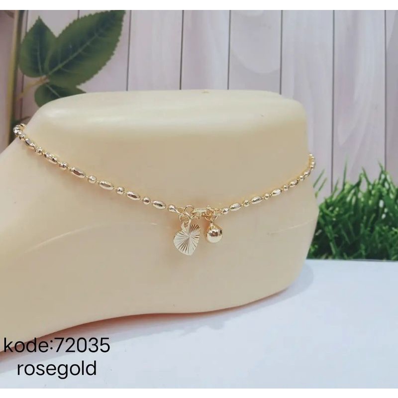 GELANG KAKI BIJI LADA KOMBINASI TITANIUM LAPIS EMAS 18k 74004.17-12.72035