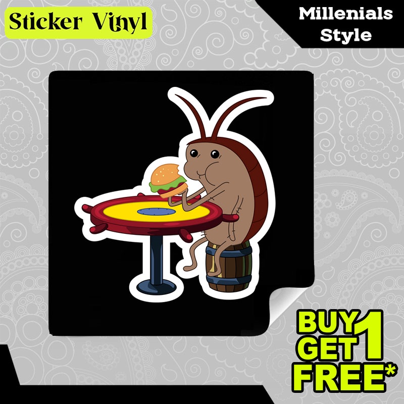 

Stiker Sticker SpongeBob Cockroach Eating Krabby Patty Karakter Kartun Anak Lucu dan Imut Aesthetic Bahan Vinyl Satuan Anti Air