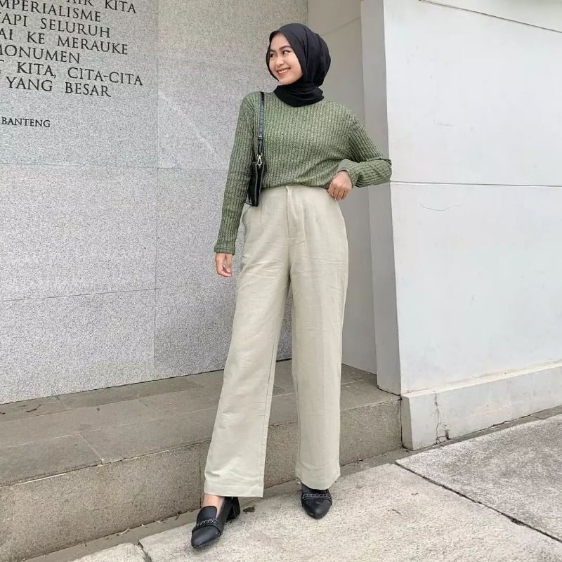 Highwaist Kulot Linen Premium Laura Slim Kulot Highwaist / Kulot Linen SEOUL