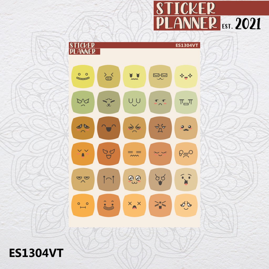 

Emoji Cute Square Sticker Planner | Sticker Sheet, Bujo, Scrapbook, Journal, Aesthetic, & Deco