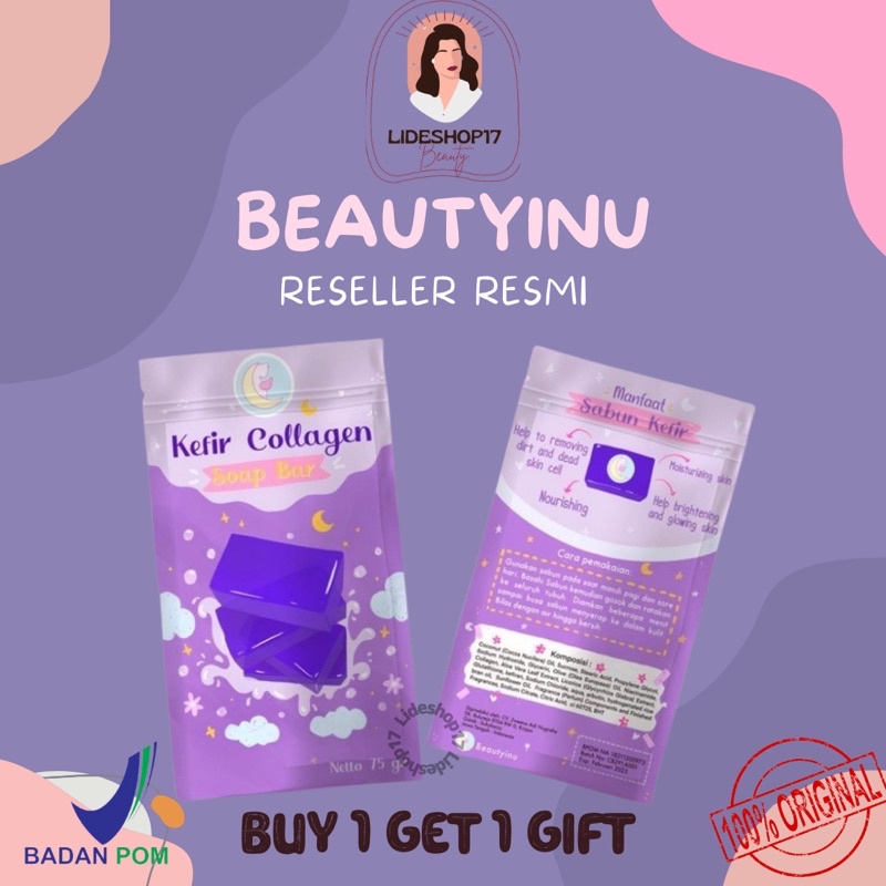 (READY) SABUN KEFIR COLLAGEN SOAP BAR BY BEAUTYINU SABUN PEMUTIH VIRAL KEFIR COLLAGEN BEAUTYINU SOAP SABUN KEFIR KOLAGEN BEAUTYINU