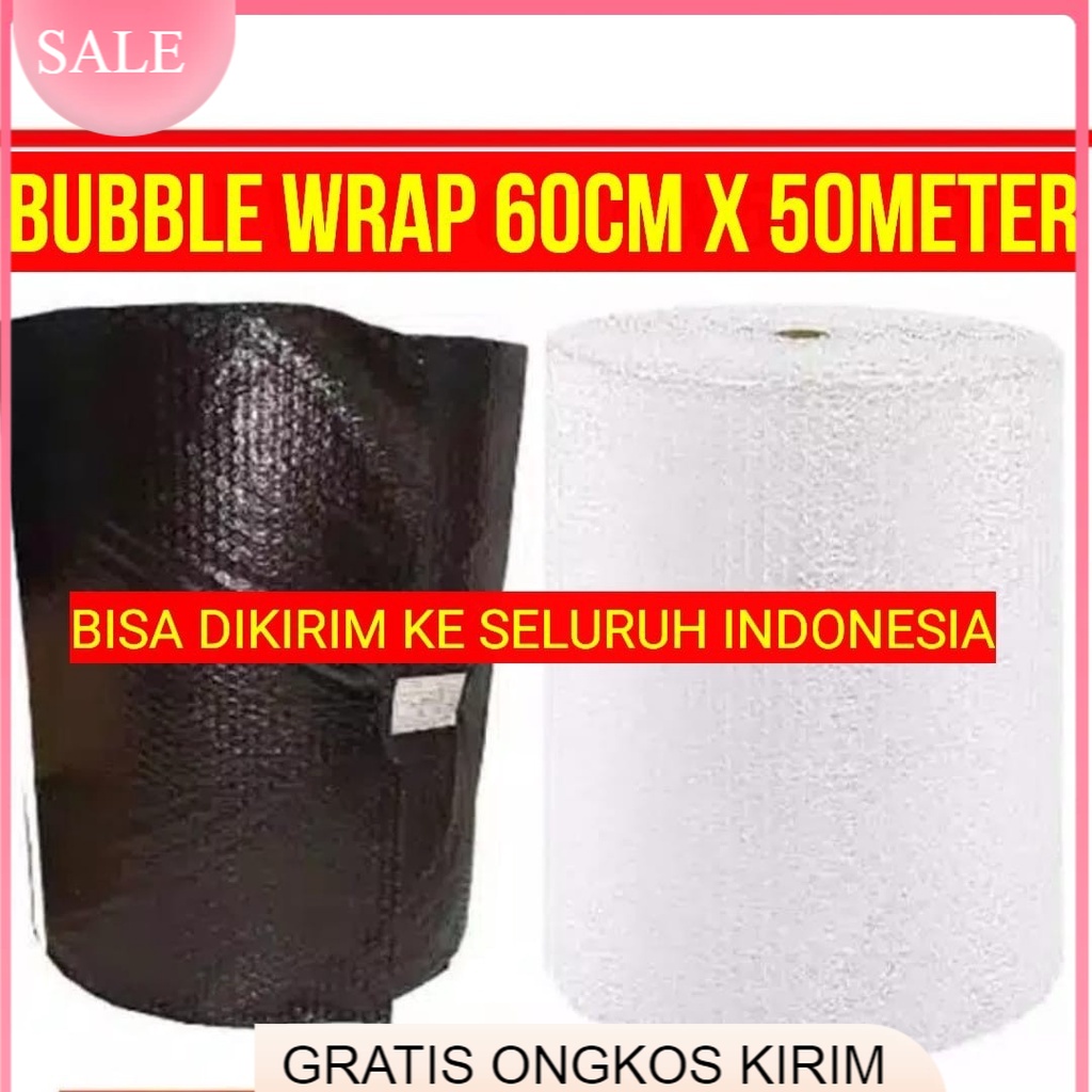 

Bubble Wrap Roll Hitam Bening 60cm x 50 Meter Jawa Tengah KHUSUS INSTAN