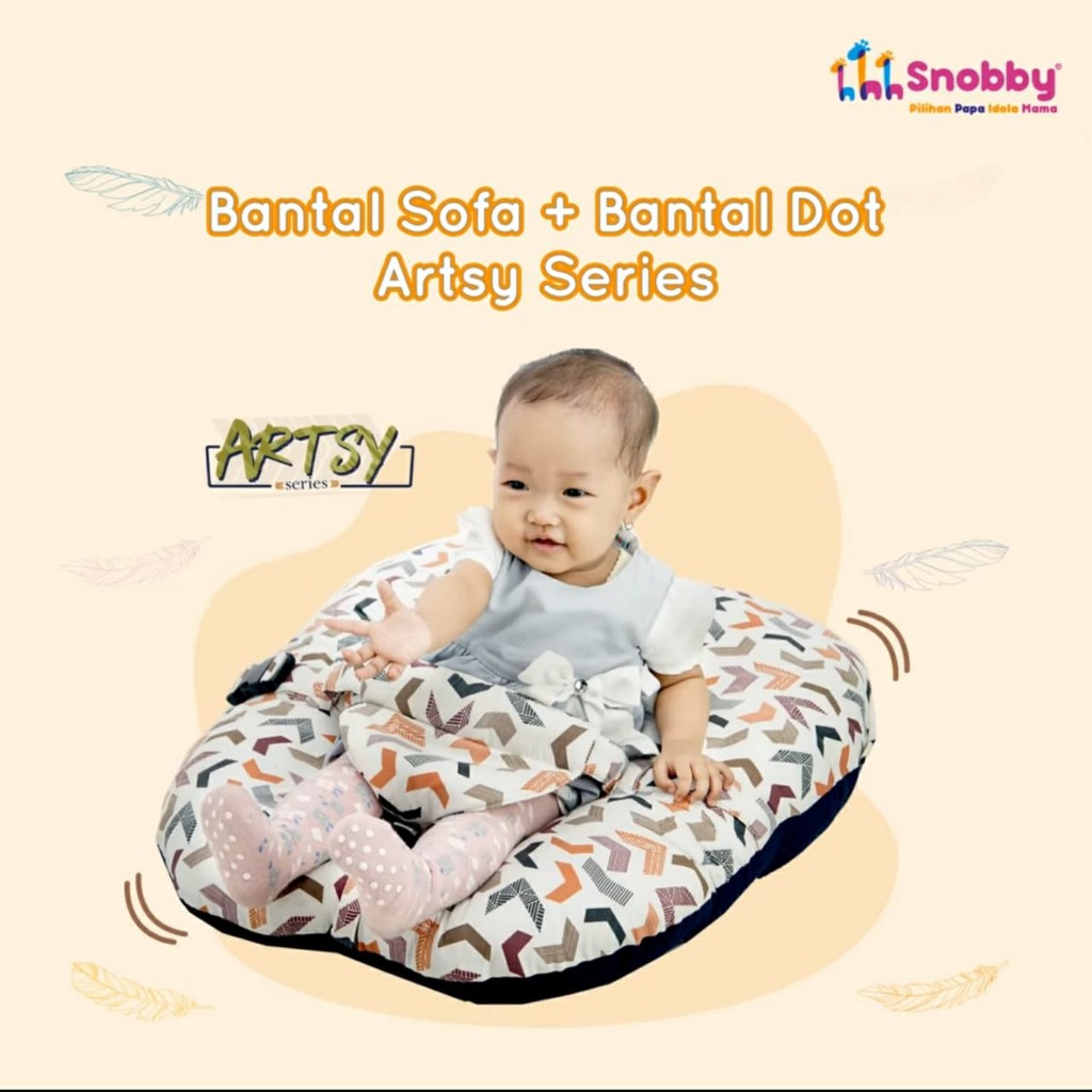 [2 kg] Snobby Sofa Bayi Multifungsi (ada gasper ) + Bantal Dot Artsy Series - TPB 5821