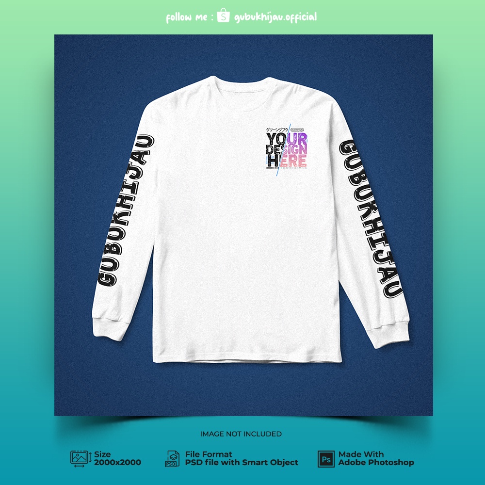 Mockup Kaos Lengan Panjang Bagian Depan