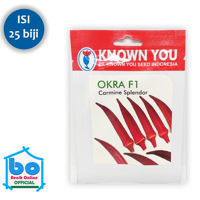 Benih bibit okra merah F1 - Known You Seed