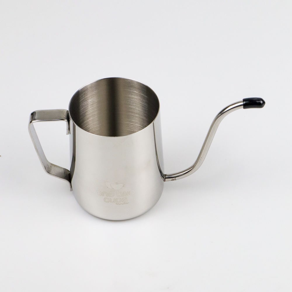 One Two Cups Teko Pitcher Kopi Teh Teapot Drip Kettle Cup Stainless Steel 350 ml - AA0049 - Silver