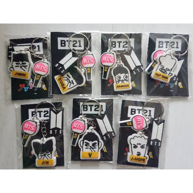 Gantungan kunci bts lighstick keychain bangtan boys jimin jin jhope suga jungkook kpop