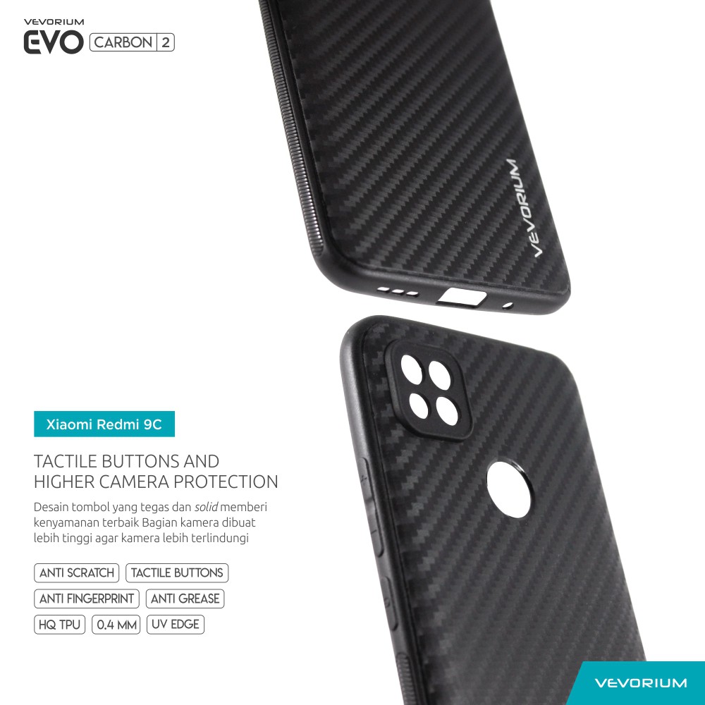 VEVORIUM EVO CARBON Xiaomi Redmi 9C Soft Case Softcase Premium Tekstur