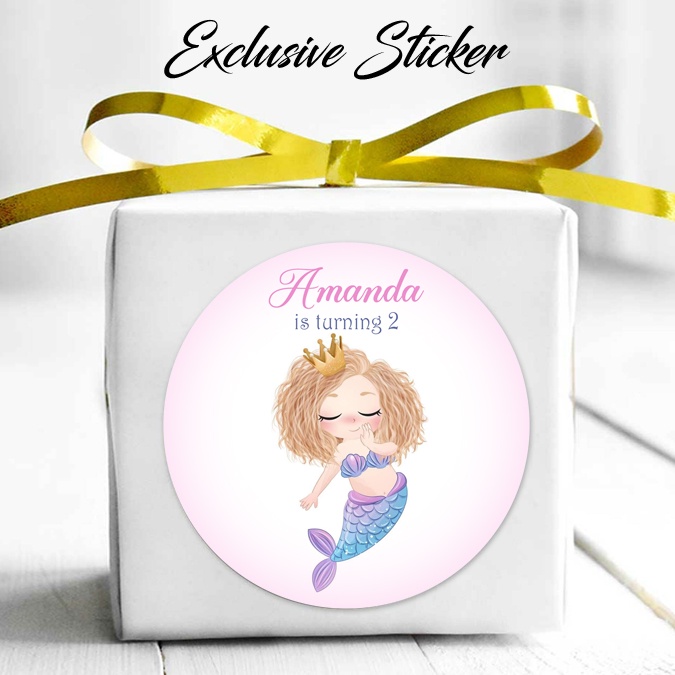 

50 STIKER / STICKER MERMAID 2-10 UTK BAG / BENTO / SOUVENIR ULTAH ULANG TAHUN