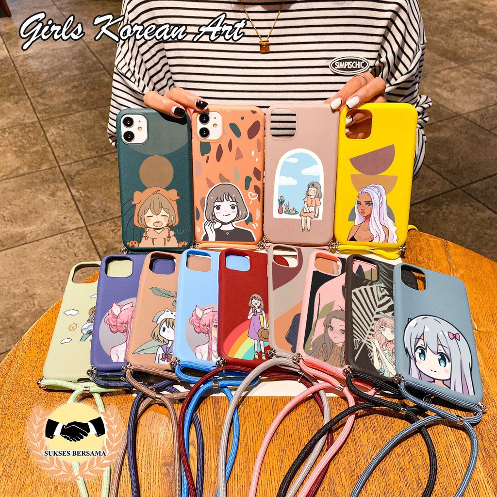 Softcase Slingcase Tali Lanyard Candy GIRLS KOREAN Oppo A3s A33w Neo 9