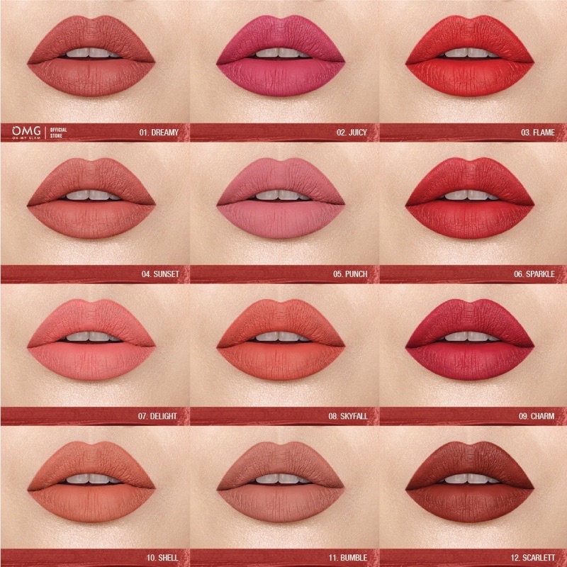 OMG Oh My Glam Matte Kiss Lip Cream 3.5g Halal Original BPOM Lipstick Matte / LipMatte