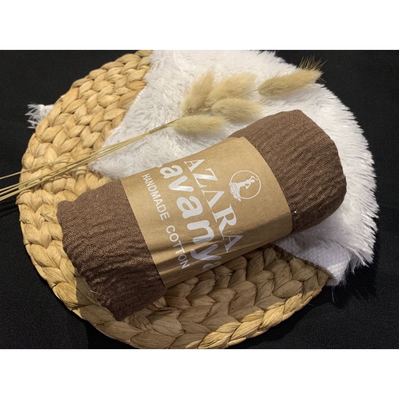 Pashmina crinkle cotton hijab pashmina kusut By:AZARA-Mocca