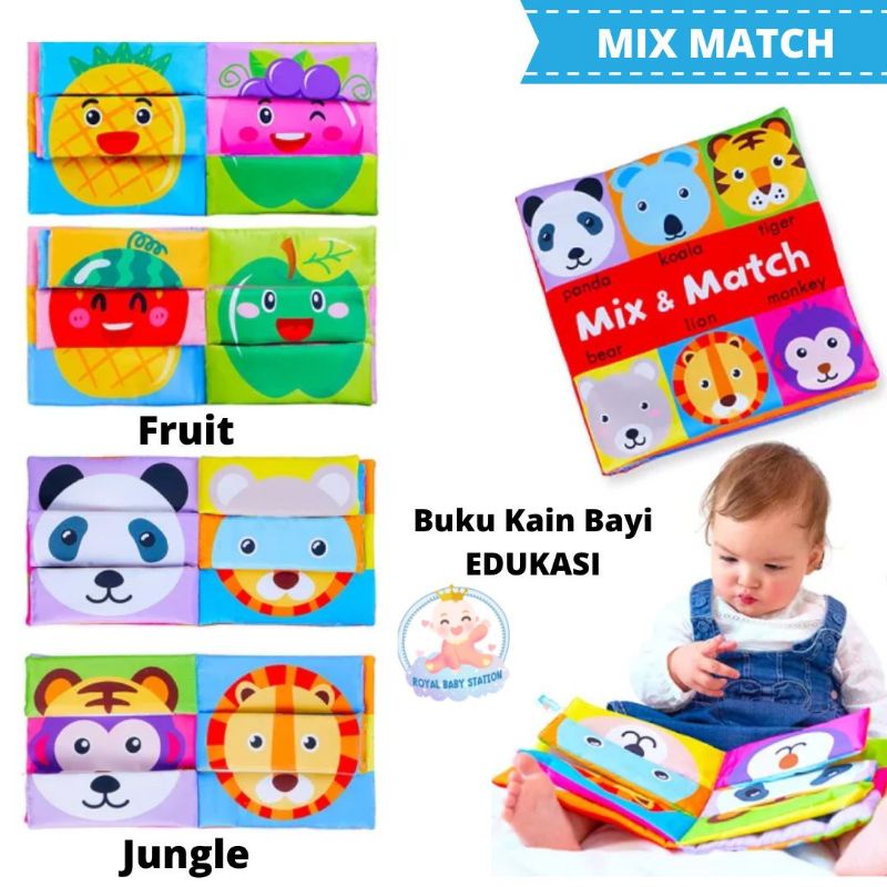 Mainan Soft Book Buku Edukasi Bayi Anak Mix Match Face