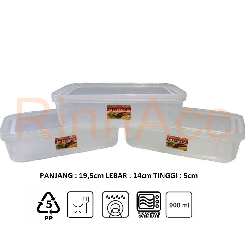 Kotak Makan Plastik Sayur 900mL | Kotak Food Box Container / Toples Kue Kotak Donat Lunch Box 900 mL