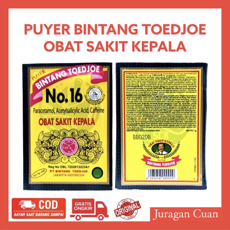 PUYER BINTANG TOEDJOE / BINTANG TUJUH / OBAT SAKIT KEPALA ECERAN