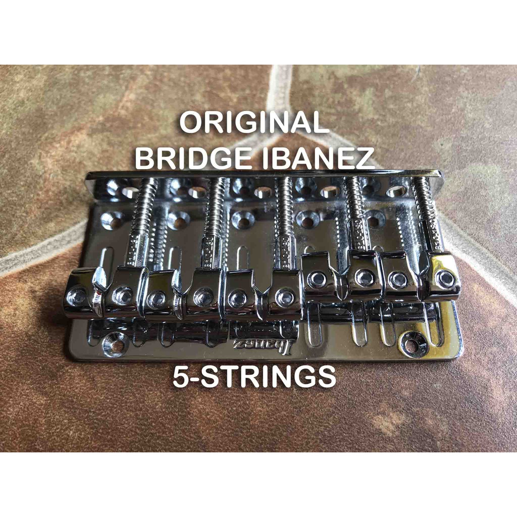 Original Bridge Gitar Bass Elektrik Ibanez 5 Strings Senar Guitar Fix Bridge Fixed Saddle Plate l
