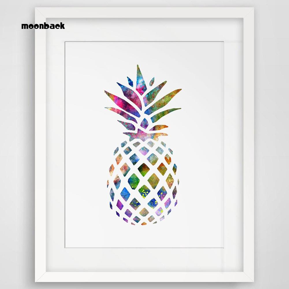 Lukisan Dengan Model Tanpa Bingkai Dan Gambar Nanas Warna Warni