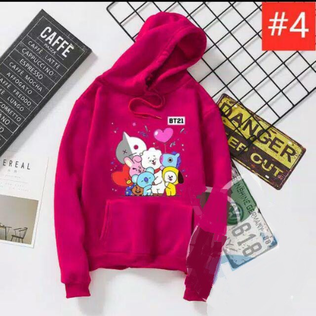 TBI Fashion Sweater XL Hoodie BTS BT21 Baju Atasan Korean Base Bangtan Kim Jimin K-Pop