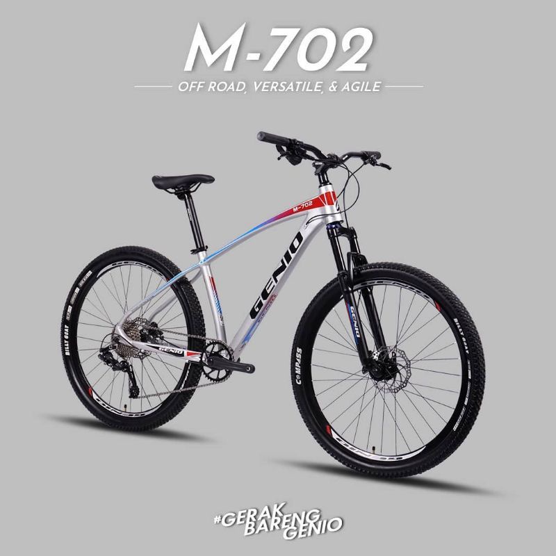 Sepeda Gunung Mountain Bike Genio M702 M 702 Silver