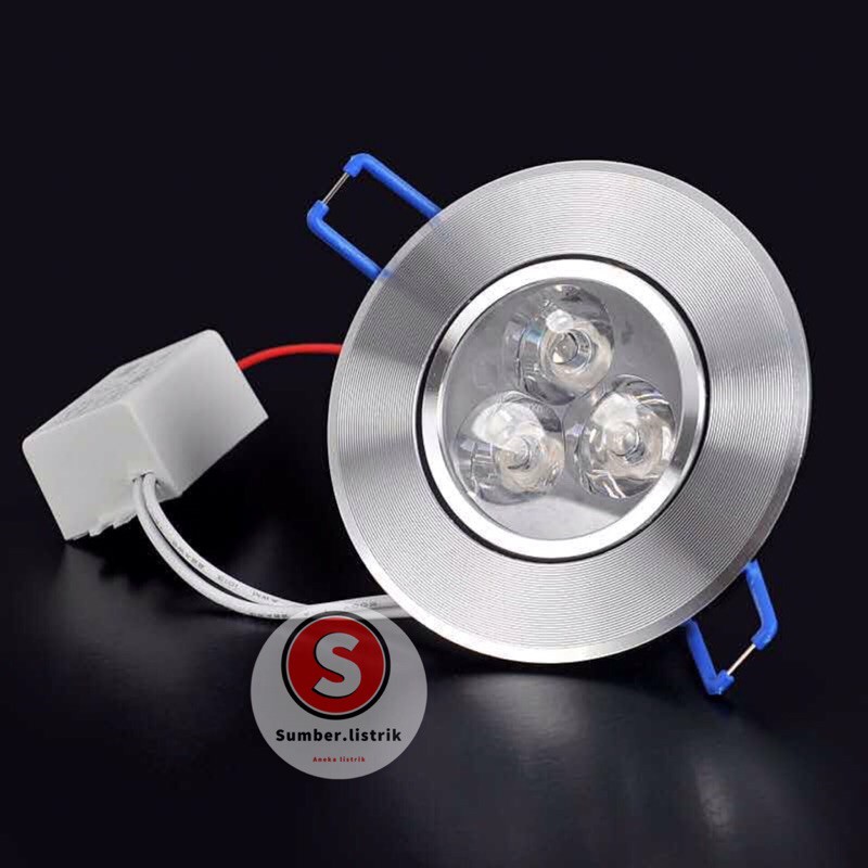 LAMPU DOWNLIGHT 3WATT 3MATA / 5W 5MATA - LED CEILING LIGHT 3 WATT 3W 3Led PUTIH DAN WW