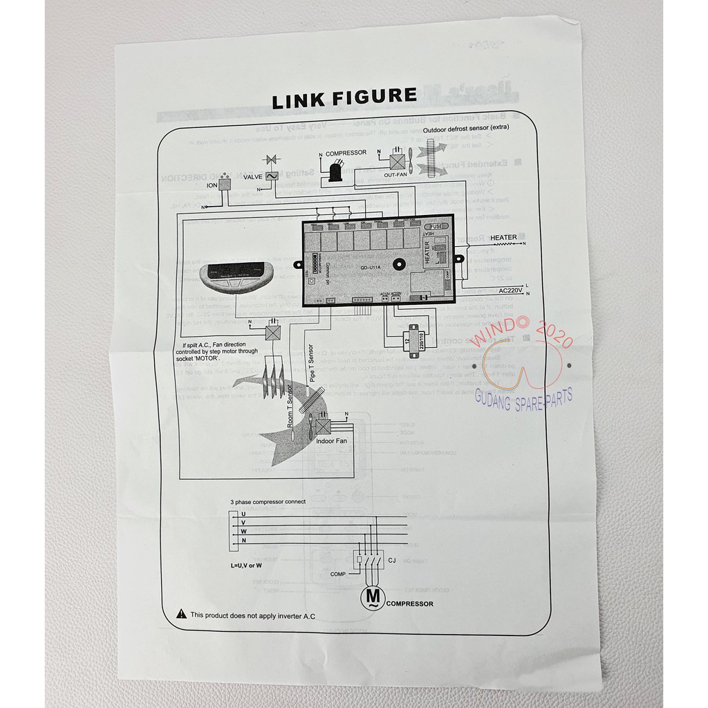 MODUL PCB AC STANDING FLOOR MULTI /  UNIVERSAL QD-U11A | CONTROL SYSTEM WITH WIRELESS REMOTE