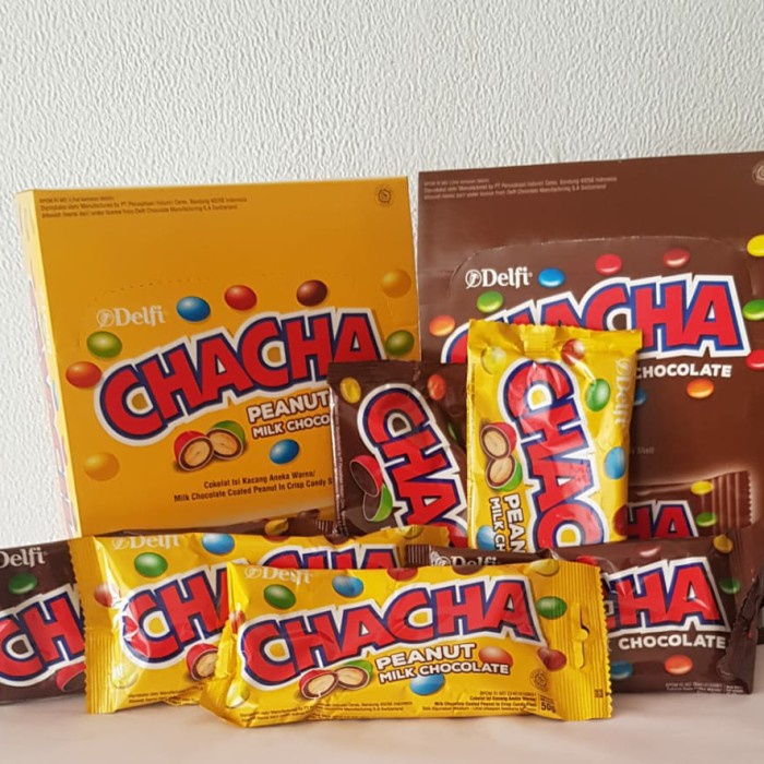 

1 BOX DELFI CHACHA PEANUT MILK CHOCOLATE & MILK CHOCOLATE 50 GR