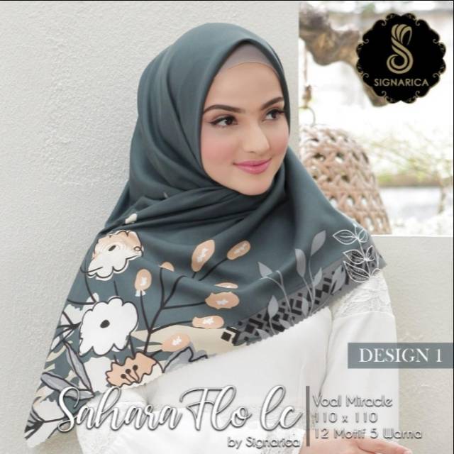 Jilbab segiempat motif // Jilbab signarica // jilbab lasercut // jilbab waterproof