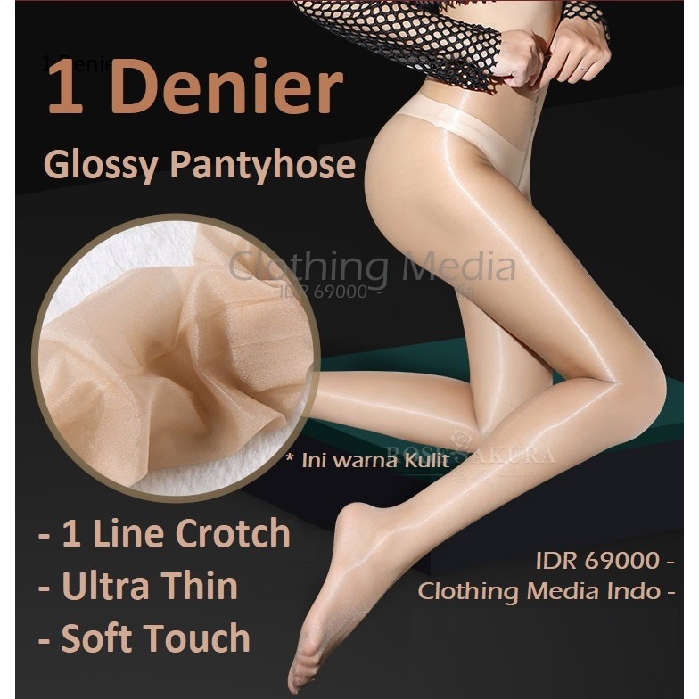 Pantyhose 1D Line Ultra Thin Glossy Oil Elastis Stocking Super Tipis