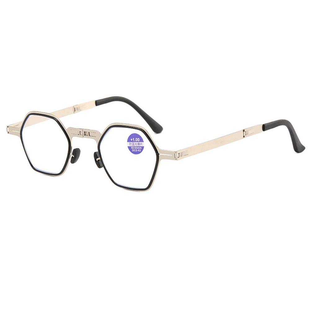 [Elegan] Kacamata Presbyopic Mode Retro Resin Poligon Bingkai Kacamata Komputer Dengan Kotak Kacamata Baca