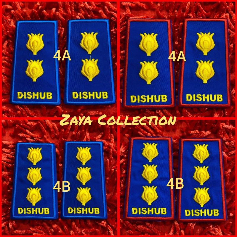 Pangkat DISHUB Bordir Golongan 4A & 4B. Lis Biru & Lis Merah