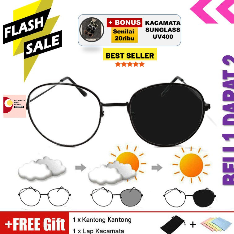 READY MURAH Paket Kacamata Photocromic Minus Anti Radiasi Terbaru Adidora07 RIZKY2702