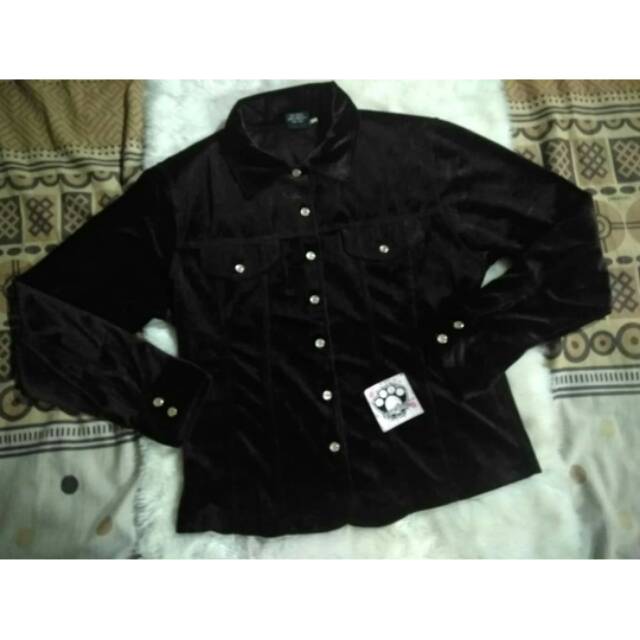 Jacket bludru dark brown