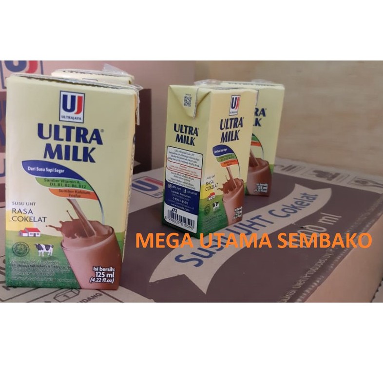 

Susu Ultra 125 ml Susu UHT Ultramilk Full cream Cokelat & Stroberi strowberry 40pcs @ 125ml per karton dus