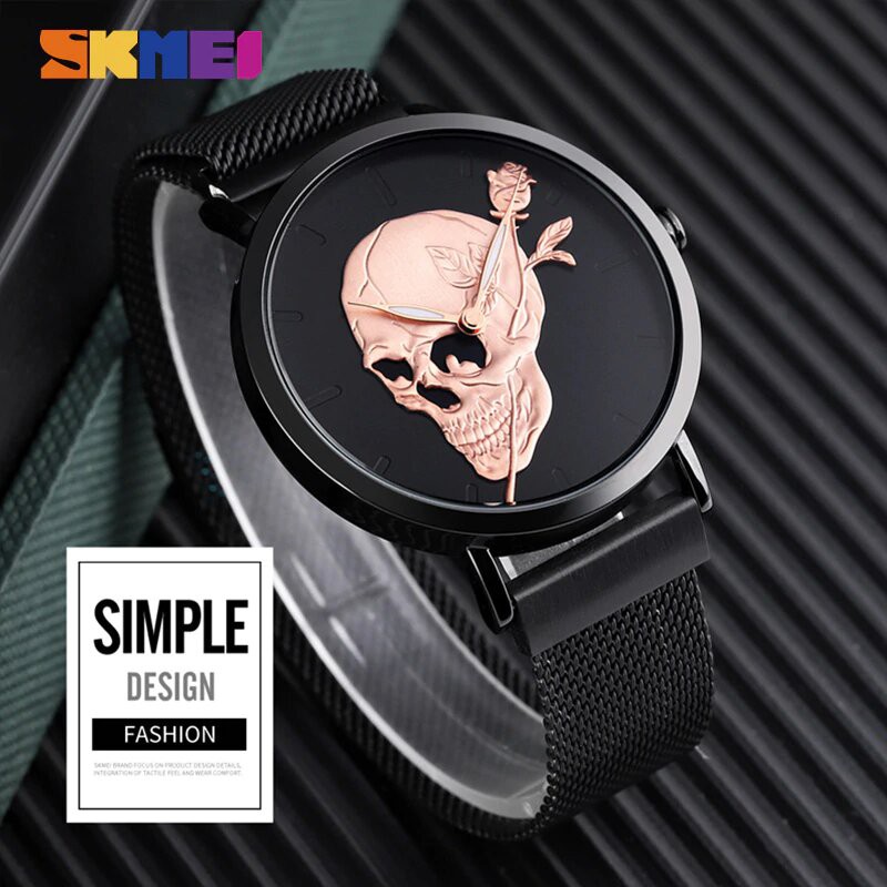 Jam Tangan Pria / SKMEI Skull 9173 / Jam Tangan Analog Original / SKMEI