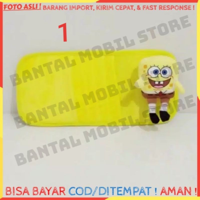 TEMPAT COVER KOTAK CAR CD DVD VCD ORGANIZER SUNVISOR VISOR MOBIL BONEKA KARAKTER SPONGEBOB KUNING