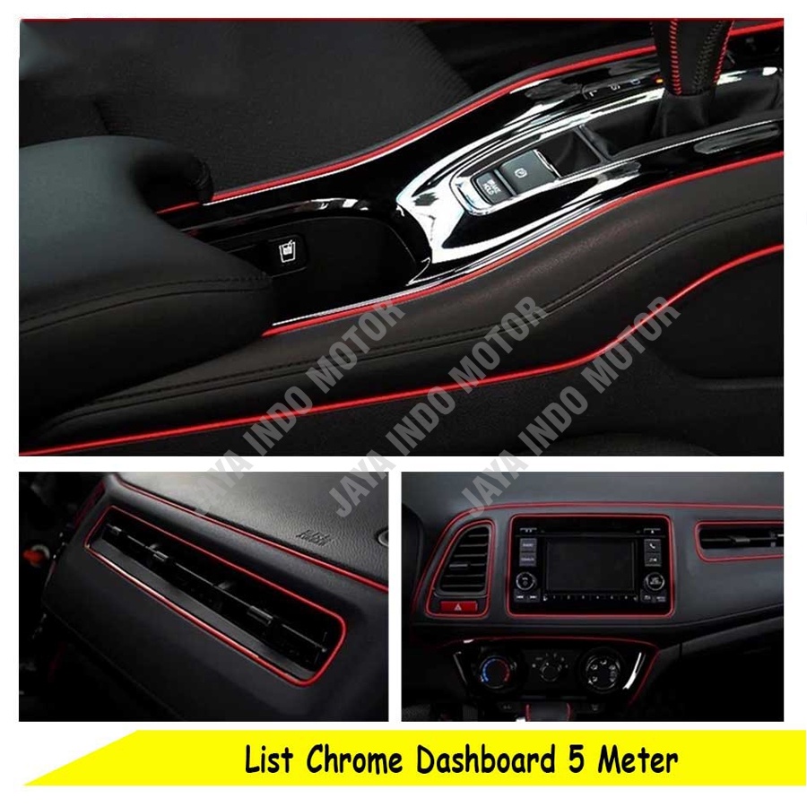 List Dashboard Trim Mobil Interior Dekorasi Lis 5 Meter Bonus Rakel