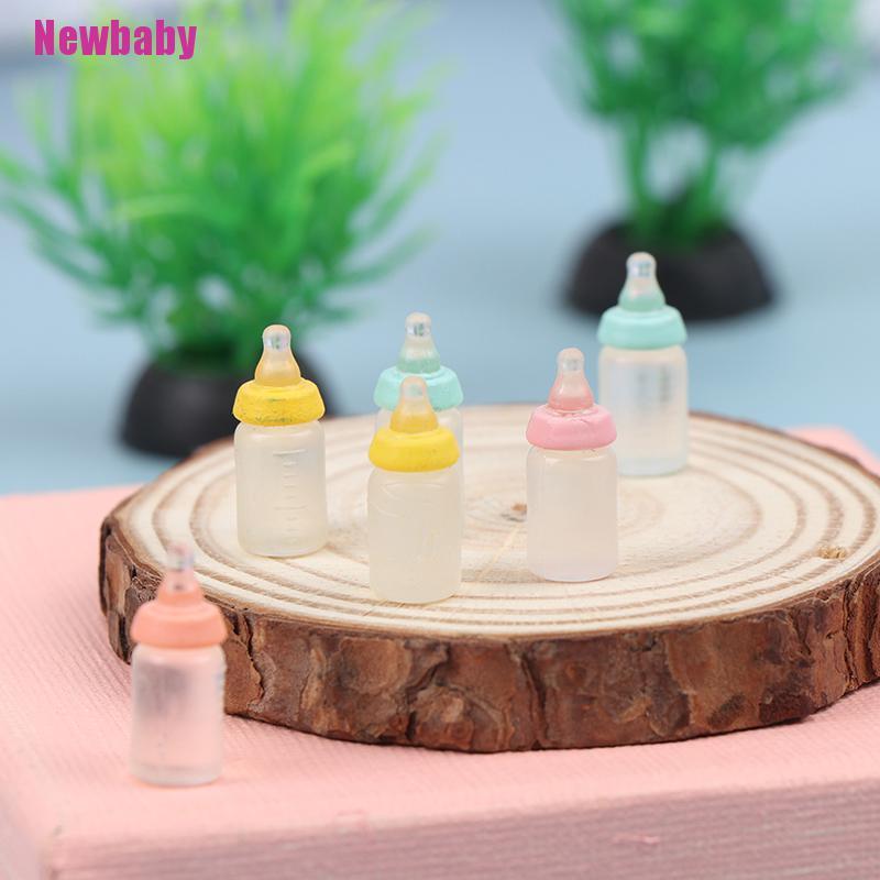 (Newbaby) 6pcs Miniatur Botol Susu Bayi Skala 1: 12 Untuk Rumah Boneka